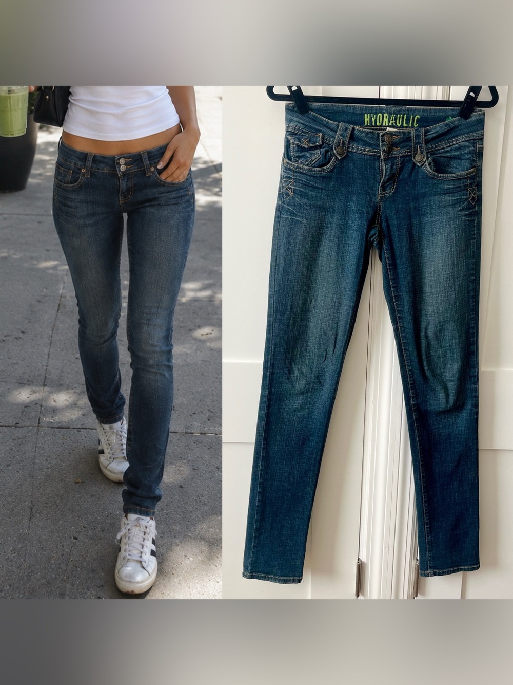 Hydraulic Y2K Vintage Extreme Slim Low Rise Skinny Jeans Medium Wash Sz 5/6